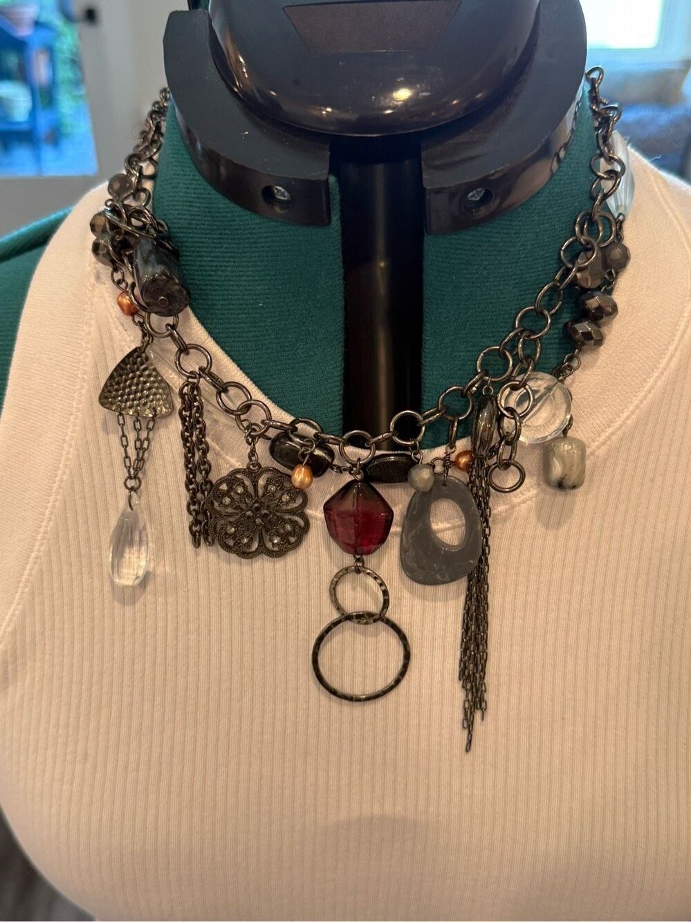 White House Black Market Metal Charm Necklace